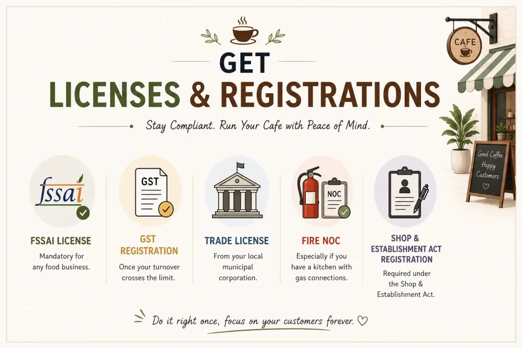 Get Licenses & Registrations for Cafe