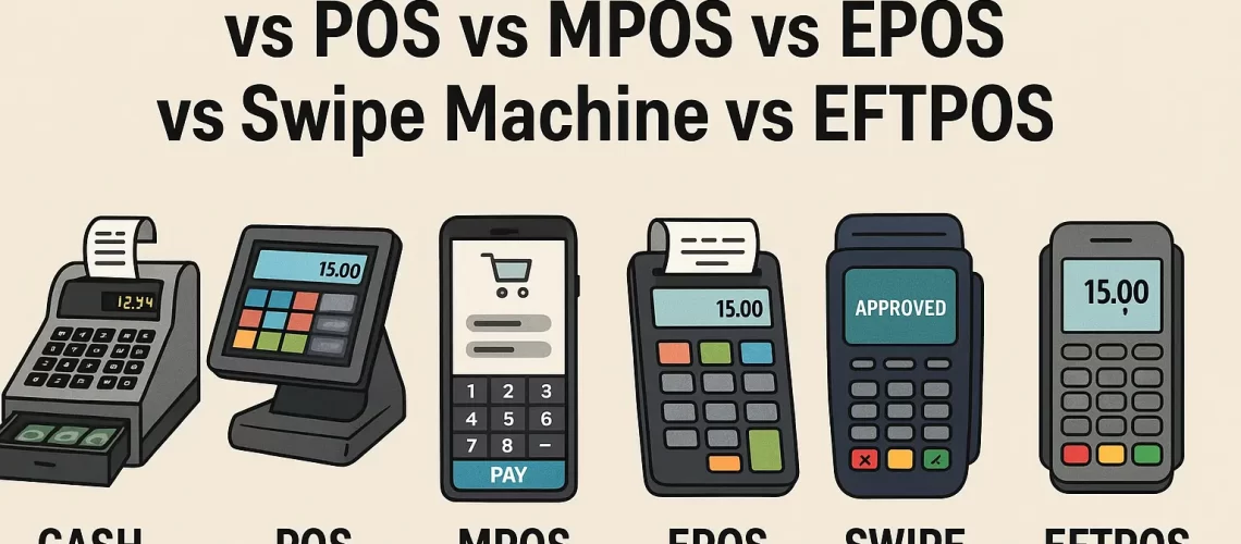 Cash Register vs POS vs MPOS vs EPOS vs Swipe Machine vs EFTPOS